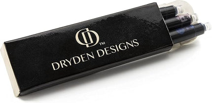 Dryden Designs Fountain Pen. Medium Nib Premium Box | 6 Ink Cartridges Included (Decadent Purple)