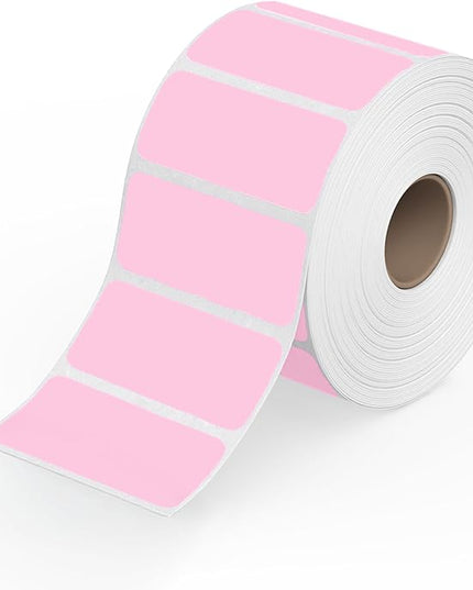 Rollo Direct Thermal 2x1 Sticker Labels - Roll of 1,000 Pink Thermal Labels - Multi-Purpose Thermal Printer Stickers