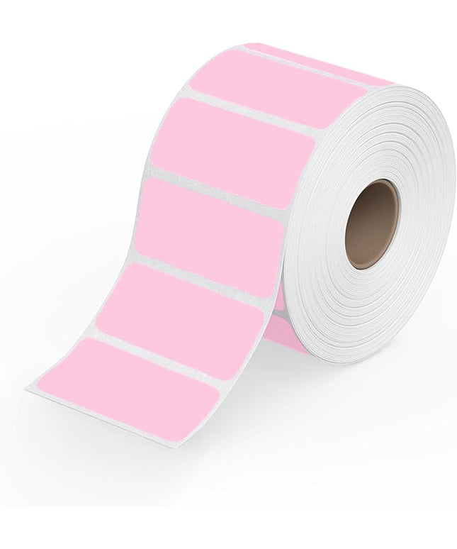 Rollo Direct Thermal 2x1 Sticker Labels - Roll of 1,000 Pink Thermal Labels - Multi-Purpose Thermal Printer Stickers