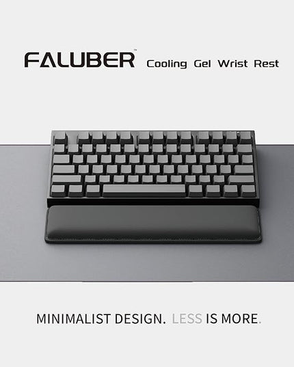 Faluber Cooling Gel Wrist Rest, 12.5-inch Length for Compact Keyboard, Memory Foam Palm Rest with Non-Slip Footpad, Ergonomic Design, Stain Resistant, PC Accessory Gaming Gear (Small-Compact)