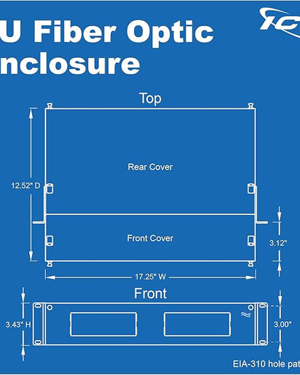 ICC 2U Fiber Optic Rack Mount Enclosure - 6 Slots for LGX Compatible Adapter Panels or Cassettes, Supports up to 144 Fibers, Fits 19-Inch Racks, Secure Fiber Management Solution, ICFORE62RM