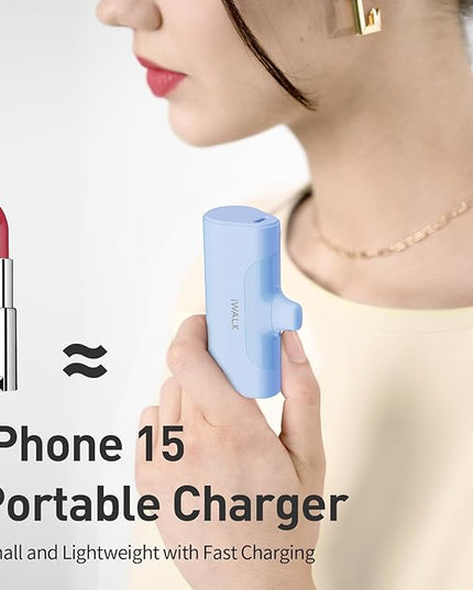 iWALK Portable Charger for iPhone 17/16/15 USB-C Small Power Bank 20W 4,500mAh Fast Charging Battery Pack Compatible with iPhone 15/16/17 Plus/17 Pro/17 Pro Max, Samsung Galaxy S25/S24/S23 Android