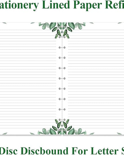 (3-Pack) A4 TUL Discbound Lined Refill Paper, 11-Disc Discbound Ruled Filler Paper, Letter Size 300Sheets / 600Pages Loose-Leaf, 100gsm, 8.5'' x 11'', Leaf