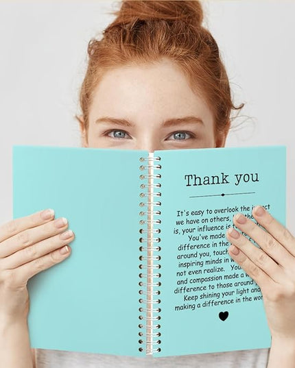 Thank You Blue Hardcover 160 Pages Spiral Notebooks, Funny Thank You Gifts for Women Men Coworkers Leader Mentor, Appreciation Gifts for Employees, Thanksgiving Gifts for Colleagues Leaders