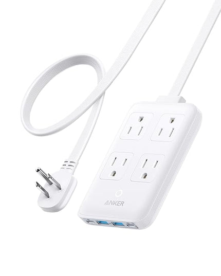 Anker Charging Station, 20W Max 8-in-1 USB-C Power Strip for iPhone 15/14 and MacBook Air/Pro, 5 ft Thin Cord with 4 AC, 2 USB-A, and 2 USB-C Ports, Fast Charging Desktop Charger for Travel, Office