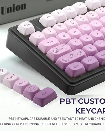 134Keys PBT Keycaps MOA Profile Key Cap for Cherry Gateron MX Switches Mechanical Keyboards Key caps (Butterfly Purple)