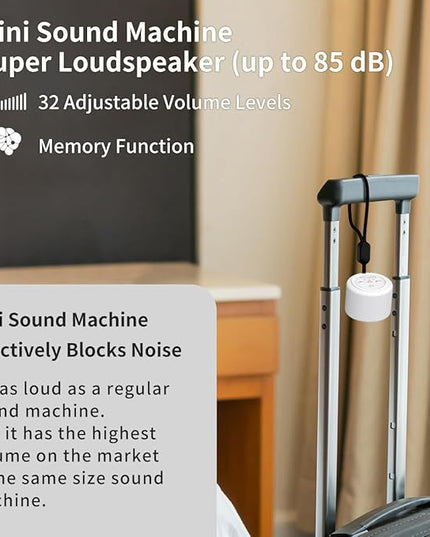 Mini Portable Sound White Noise Machine Baby Patter for Sleep with 30 Soothing Sounds for Baby Kids Adults 32 Volume Levels Sleep Soother Auto-Off Timer for Travel Home Office Privacy