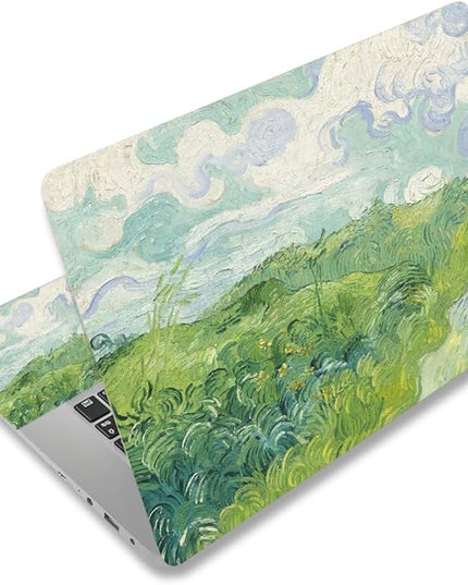 Laptop Skin Sticker Decal,12" 13" 13.3" 14" 15" 15.4" 15.6 inch Laptop Vinyl Skin Sticker Cover Art Protector Notebook PC (2 Wrist Pad Skins Included), Decorative Waterproof Removable, Green Theme