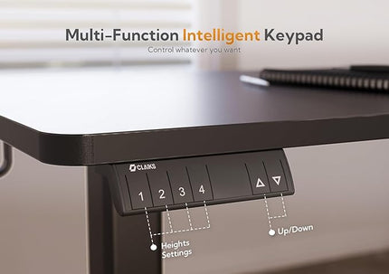 Claiks L Shaped Standing Desk Adjustable Height, Dual Motor Electric Corner Standing Desk, 63x55 inch Sit Stand up Desk with Splice Board, Black