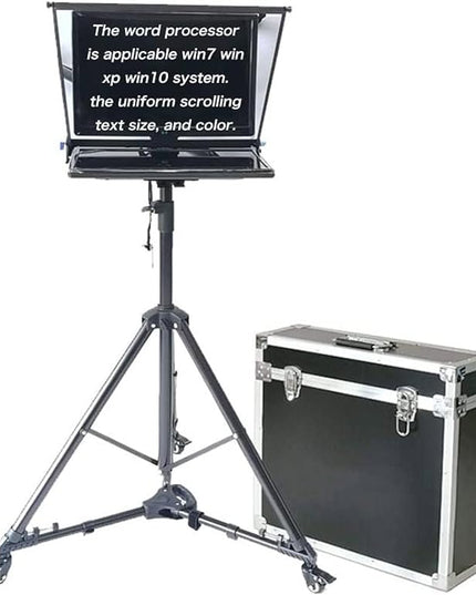 22 Inch Large Teleprompter for Computer Laptop, Professional Video Camera Tablet Prompter with Beamsplitter Glass & Aluminum Carry Case, for TIK Tok Live Short Videos Speech