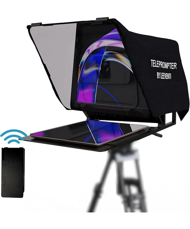 Teleprompter 4.0 12" Compatible with iPad, Tablet, Smartphone and DSLR Camera, Remote or App Control, Compatible with Android and iOS, Ideal for Video Recording, Aluminum Alloy
