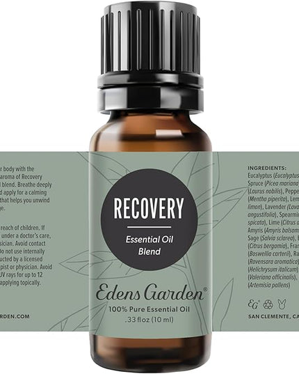 Edens Garden Recovery Essential Oil Blend – 100% Pure Therapeutic Grade, Undiluted & Natural Aromatherapy Blend - for Skin, Muscle Comfort, Relaxation & Self-Care Massage Therapy, 10 ml (.33 fl oz)