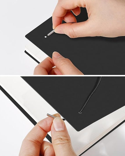 AHGXG Bullet Dotted Journal - Dot Grid Spiral Notebook A5, 160 Pages, 100 GSM Thick Paper, Waterproof Plastic Cover Journals for Bullet Journaling, Sketching, 5.7" x 8.3", Black