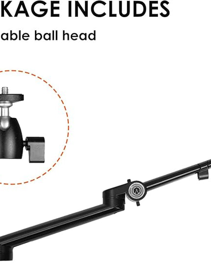 TARION Modular Desktop Camera Mount - 19"/48 cm DSLR Desk Arm with 1/4" Screw Ballhead 360 Degrees Adjustable - Compatible with 35 mm Rods - Titanrig Arm Z