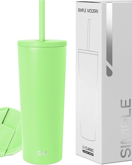 Simple Modern Classic Tumbler with Lid and Straw | Insulated Iced Coffee Cup Reusable Stainless Steel Water Bottle Travel Mug | Gifts for Women Men Her Him | 24oz | Baja