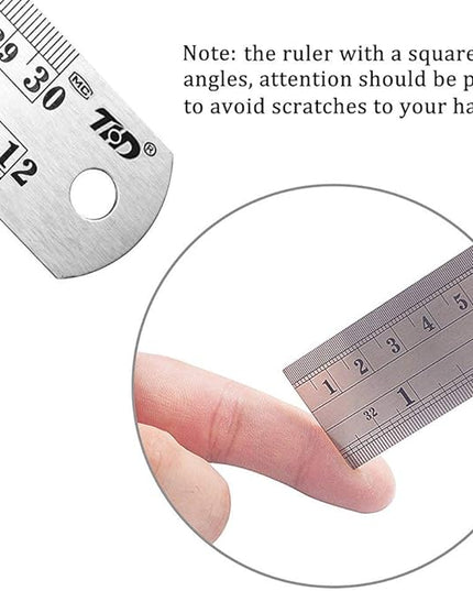 ZZTX Ruler Metal Straight Edge Stainless Steel Ruler 6 Inch 8 Inch 12 Inch 16 Inch Ruler Set Rulers Bulk Set of 4