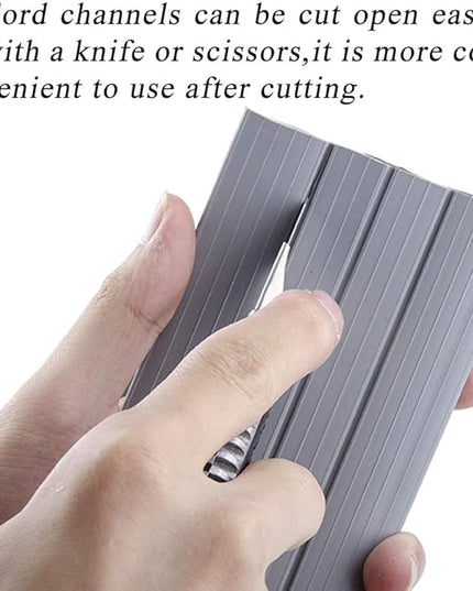 10Ft Cord Cover Heavy Duty Cable Protector 3 Channels Contains Cords Cables and Wires Easy to Unroll-Conceal Wires of Home Office Warehouse Workshop Concerts or Other Outdoors Surround (Gray-10Ft)