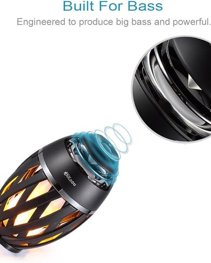 Led Flame Speaker, Torch Atmosphere Bluetooth Speakers&Outdoor Portable Stereo Speaker with HD Audio and Enhanced Bass,LED flickers Warm Yellow Lights BT4.2 for iPhone/iPad/Android