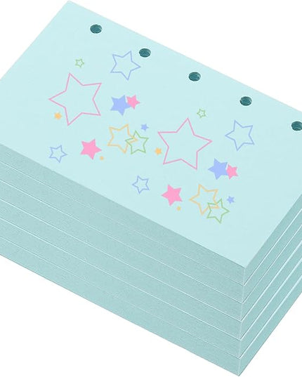 PATIKIL Colored Loose Leaf Paper, 4.1" x 2.5"(A8) 300 Sheets 5 Holes Punched 150GSM Blank Binder Refill Paper Supplies for Office Note Taking Teacher Planner Journal Notebook, Blue