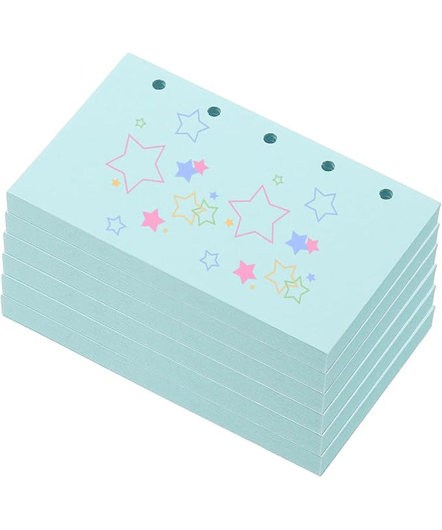 PATIKIL Colored Loose Leaf Paper, 4.1" x 2.5"(A8) 300 Sheets 5 Holes Punched 150GSM Blank Binder Refill Paper Supplies for Office Note Taking Teacher Planner Journal Notebook, Blue