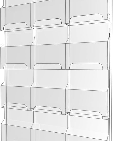 Nalwort Acrylic Brochure Pamphlet Holder, 12 Magazine Holders, Clear Brochure Display Stand Wall Mount, Trifold Flyer Rack, Literature Storage Rack for Home, Offices, Waiting Room