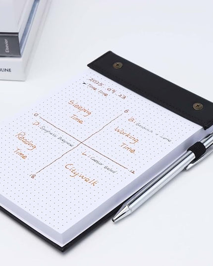 Mogoostry A5 Dot Planning Pads 5.9" x 8" Planner To Do List Memo Note Pads Screw Binding Writing Paperboard Notepad, 100 Sheets per Pack, Black