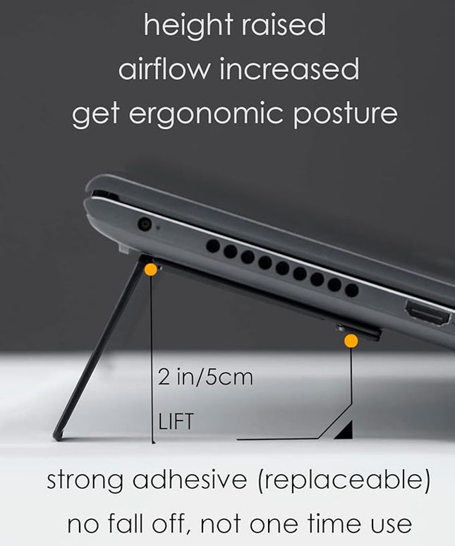 Aulumu G07 Pop Up Leg Stands Laptop, Super Portable Cooling Laptop Stand, Ergonomic Laptop Riser Lift for Desk for MacBook, All Laptops, Tablets, 8-20'', Black