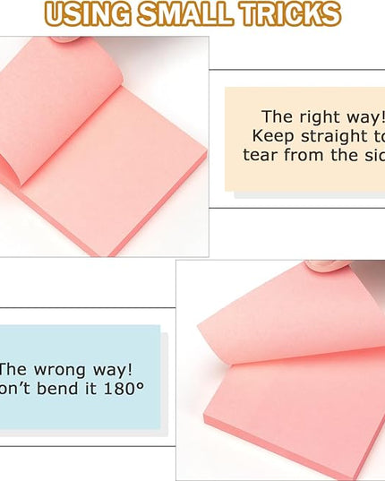 Sticky Notes 3x3 inch Bright Colors Self-Stick Pads 8 Pads/Pack 85 Sheets/Pad Total 680 Sheets
