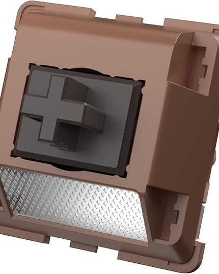 DUROCK Mocha Chocolate T1 Switches, Full POK T1 Tactile Switch 62g Long Spring, Light Diffuser 5 Pins Lubed Mechanical Keyboard Switches (90pcs)