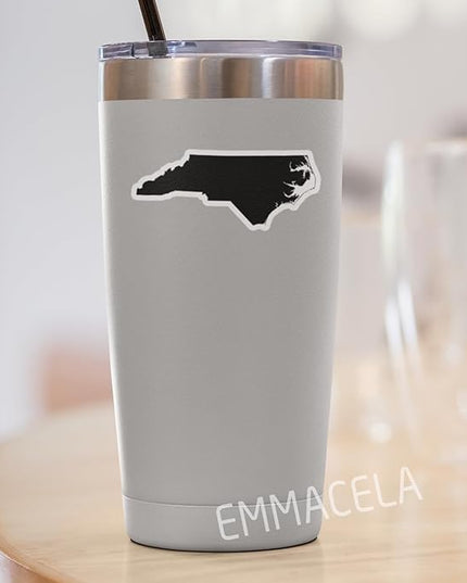 (3PCS) North Carolina Map Stickers, US State Waterproof Vinyl Decals for Tumblers, Water Bottles, Laptops, Books, Scrapbooks, Great for North Carolina Lovers, 3 x 1.3 Inch