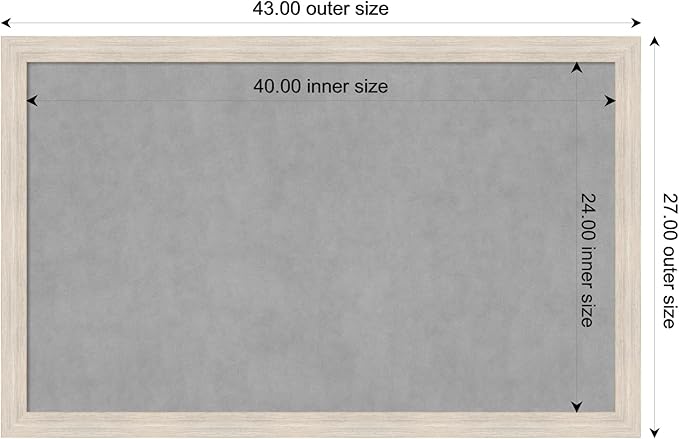 Amanti Art White Framed Magnetic Board 27x43 Large Vision Board for use with Magnets, 100% Metal Sheet to Display Items as Office Decor or for Home Organization in mudroom, Kitchen or Kids Room