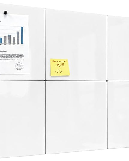 Comix Magnetic Dry Erase Board, 6 Pack, 11.8 x 11.8 Inches, Modular Whiteboard for Fridge, Office and Home, Small White Board Dry Erase Set for Kids, Students, Kitchen Organizer and Planner, White