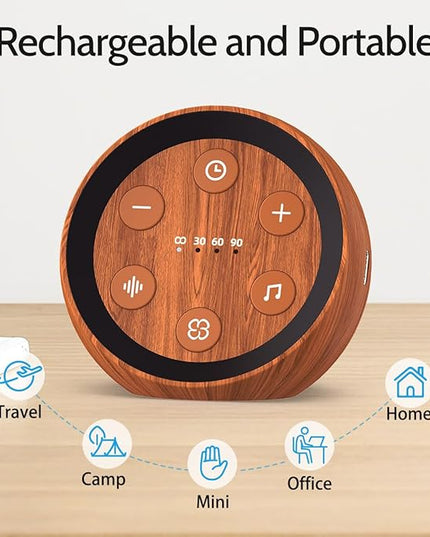 Battery Powered Sound Machine White Noise Sleep Machine with 32 Calming Sounds 36 Volume Levels Brown Noise Machine for Baby Kid Adult with 4 Timer for Travel Office Privacy