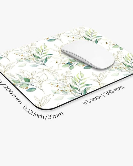 Square Mouse Pad Pretty Leaves, Personalized Premium-Textured Custom Mouse Mat Design, Washable Mousepad Cloth, Non-Slip Rubber Base Computer Mouse Pads for Wireless Mouse