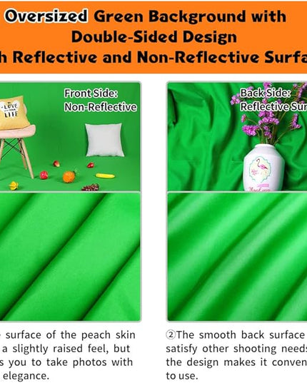 Green Screen Backdrop 10 x 20 ft, Photography Greenscreen Background for Streaming, 3 x 6M Photo Studio 100% Pure Polyester Collapsible Green Backdrop Background for Video Recording