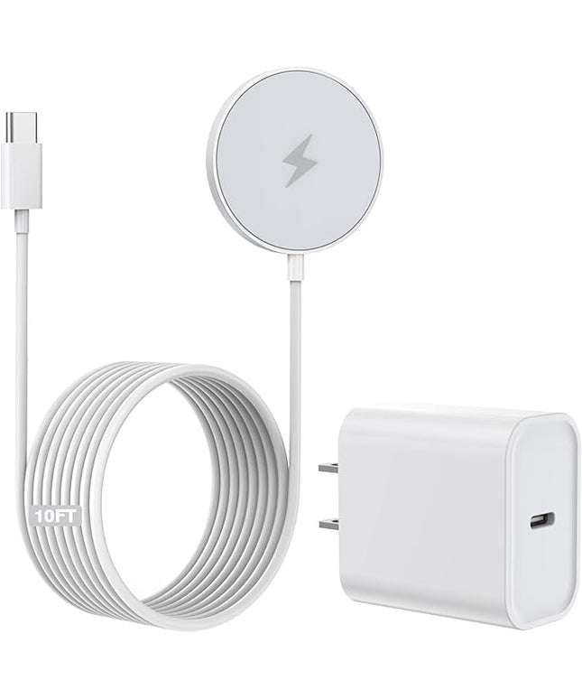 10FT Magnetic Wireless Charger,15W Fast Apple Mag-Safe Charger for iPhone 17/16/15 PD with USBC Apple Fast Charging Block 10Foot Quick Charge for iPhone 17/17 Air/17 16 15 Pro/Pro Max/14/13/12/AirPods