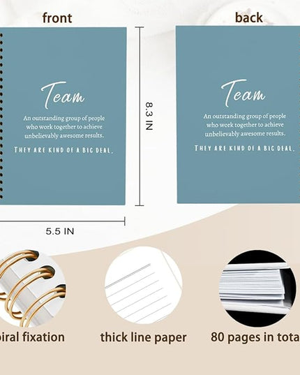 hold fizz Blue Meeting Notebook for Work, Employee Appreciation Gifts, Team Gifts for Employees, Journals for Writing, Thank You Gifts for Women Men Leader Boss Manager Mentor Coworkers, 5.5"x8.3"