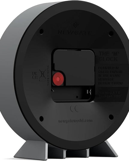 NEWGATE® M Mantel Echo Desk Clock | Modern Round Design | Posh Gray | Easy to Read Numbers | Contemporary Style for Desk, Table, Shelf or Bedside