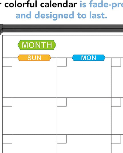 JILoffice Dry Erase Calendar Whiteboard - Magnetic White Board Calendar Monthly 36 X 24 Inch, 2 Pack, Black Aluminium Frame Wall Mounted Board for Office Home and School