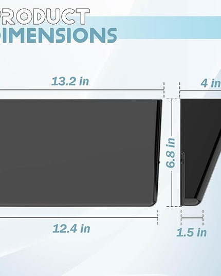 Clear Acrylic Single Pocket, Plastic Hanging Wall Mount File Holder for Office Home (Black, 3 Pack)