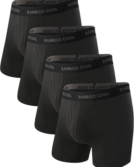 BAMBOO COOL Men's Ultra Breathable Underwear,No Riding Up Boxer Briefs with ComfortFlexible Waistband,Multipack