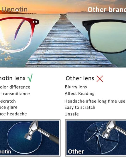 Henotin 3-Pack Blue Light Blocking Reading Glasses,Spring Hinge Computer Readers for Men Women,Anti UV Ray Filter Eyeglasses (Multicolor, 1.0)