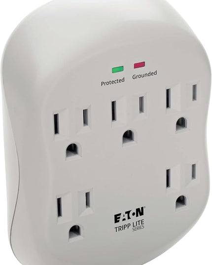 Eaton Tripp Lite SK5TEL-0 Multi-Plug Wall Outlet Extender Surge Protector Plug, 5 Outlets, 1080 Joules, Diagnostic LEDs, Phone (RJ11) Protection, Lifetime Manufacturer's Warranty & $15,000 Insurance