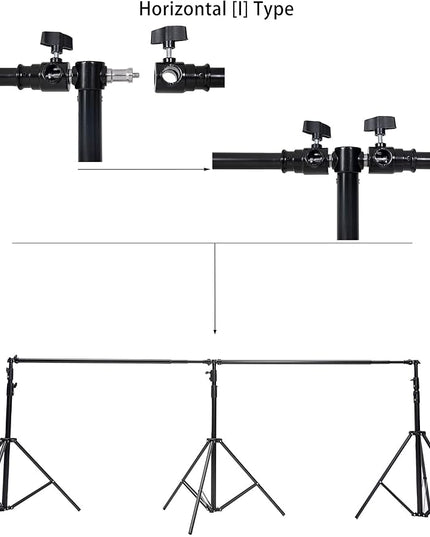 Kate 10x20ft (3x6m) Photography Backdrop Frame Stand for Room Set Adjustable Heavy Duty Photography Background Support System Kit