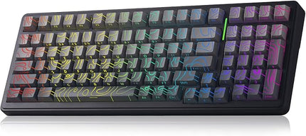 Aula F99 Keyboard Gaming Wireless Mechanical Keyboards Computer Bluetooth Creamy Keyboard Full Size Hot Swappable Custom RGB Backlit with 8000mAh Battery, Tri-Mode BT5.0/2.4GHz/USB-C (Gradient Grey)