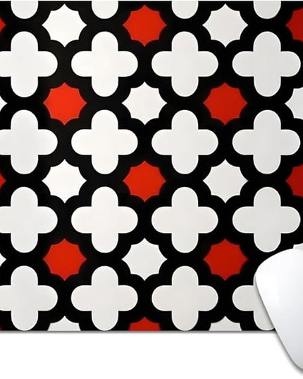 Red Lattice Tile High Contrast Square Mouse pad, Texture, Waterproof, Anti Slip Rubber Base, Computer Mouse pad, Laptop Mouse pad