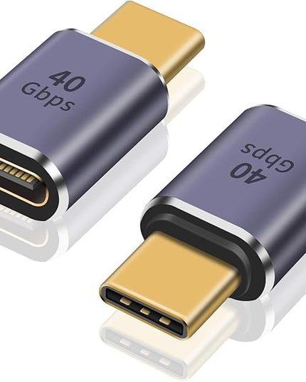 Poyiccot USB C Extender Adapter 2-Pack, 8K@60Hz & 40Gbps Data USB C Male to Female Extension Adapter, 100W Charging Type C Extender Thunderbolt 4 Connector for iPhone, MacBook Pro
