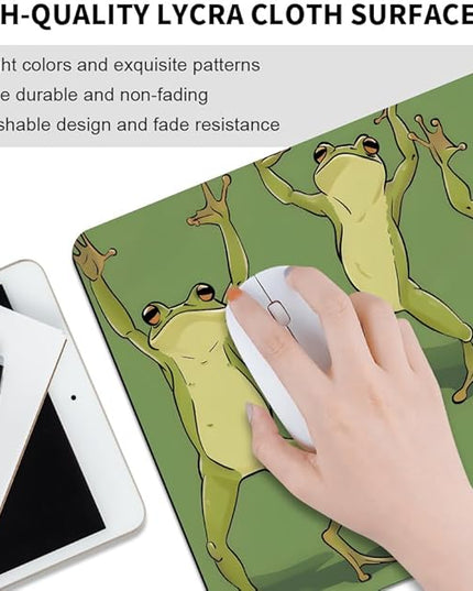Three Dancing Frogs Square Mouse pad, Texture, Waterproof, Anti Slip Rubber Base, Computer Mouse pad, Laptop Mouse pad