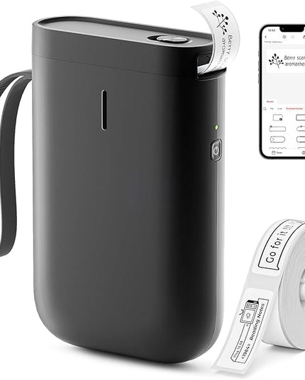 NIIMBOT Label Maker Machine D11 Label Printer Portable Wireless Connection Multiple Templates Available for Phone Easy to Use Office Home Organization USB Rechargeable