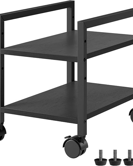 HOOBRO PC Stand, 2-Tier PC Tower Stand Fits Most Computer Towers, CPU Holder for Floor, Height Adjustable, CPU Stand with Wheels Under Desk, for Home Office, Black BB11CJ01